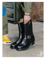 KOWM Cowhide Hiking shoes Brown trekking boots men Engineer's boots workwear goodyear shoes trendy ankle shoes walking sneakers