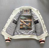 Europe US plus size Men Hip Hop Sheep skin Varsity Jacket Embroidered Diamond Classic Casual Sport genuine leather Coat clothing