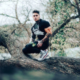 2024 Gyms T-shirt Men Short sleeve Cotton T-shirt Casual Slim t shirt Male Fitness Bodybuilding Workout Tee Tops Summer clothing