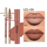 Matte Lipliner&Lipstick Set,Waterproof, Long Lasting Lip Makeup, Soft Matte Color Rendering,Women's Makeup Cosmetics