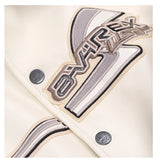 Europe US plus size Men Hip Hop Sheep skin Varsity Jacket Embroidered Diamond Classic Casual Sport genuine leather Coat clothing