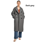 Sheep Wool women's Coat Autumn and Winter French Style Commuter Double-breasted Cashmere Coat Soft Shine Classic Pink Clothes