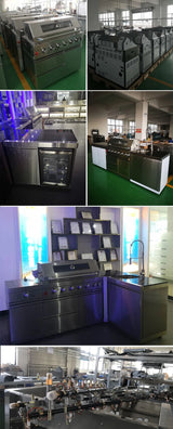 304 Stainless Steel Outdoor Kitchen Set with BBQ Grill, Sink,fridge , Storage Cabinets