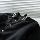 Baseball Uniform Luxury Genuine Leather Jacket Wool Coat Same Style For Men And Women Short Jacket Fashion Couple