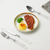 High End Diamond Series Knife, Fork and Spoon Set Flatware, 304 Stainless Steel, Gold and Silver Cutlery Serves 4