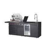 304 Stainless Steel Outdoor Kitchen Set with BBQ Grill, Sink,fridge , Storage Cabinets