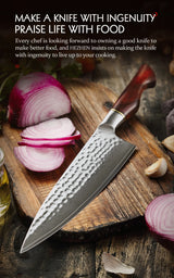 HEZHEN 8.3 Inches Chef Knife Power Steel Core 73 Layer Damascus Steel Kitchen Tools For Maet Cooking Knives Beautiful Gift Box