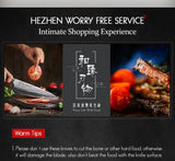 HEZHEN 8.3 Inches Chef Knife Power Steel Core 73 Layer Damascus Steel Kitchen Tools For Maet Cooking Knives Beautiful Gift Box