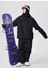 2025 Adult Fashion New Ski Suit Shirt Pants Winter Skiing Sports Windproof Waterproof Wear-resistant Warm Loose Women Ski Sets