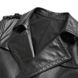 Men's Genuine Cowhide Leather Trench Coat Long Youth Handsome Belted Suit Collar Jacket for Autumn Winter 6XL