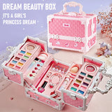 Kids Makeup Kit for Little Girls 49 Pcs Washable Makeup Kit Kids Real Girls Makeup Kit with Cosmetic Case ,Birthday Gifts