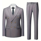 Pantsuit 2 Piece Set For Men Regular Fit Suit Double-Breasted Blazer Mens Office Wedding Outfit Customize