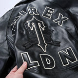 Europe US plus size Men Hip Hop Sheep skin Varsity Jacket Embroidered Diamond Classic Casual Sport genuine leather Coat clothing