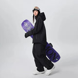 2025 Adult Fashion New Ski Suit Shirt Pants Winter Skiing Sports Windproof Waterproof Wear-resistant Warm Loose Women Ski Sets