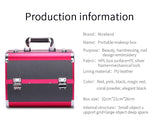 Makeup Train Case Aluminum Alloy Case Pedicure Tool Box with Handle Cosmetic Box Portable Makeup Case Organizer