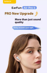 EarFun Air Pro 4 Wireless Earphone Active Noise Reduction HI-FI Bluetooth5.4 Earphones E-sports IPX5 Waterproof PC Gamer Headset