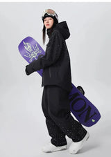 2025 Adult Fashion New Ski Suit Shirt Pants Winter Skiing Sports Windproof Waterproof Wear-resistant Warm Loose Women Ski Sets