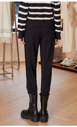 BC-288 High Waisted Pockets Woolen Thick 12Gg 100% Cashmere Women's Pants & Trousers Casual Pants Clothes