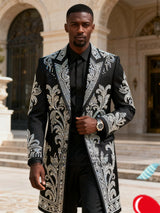 Long Coat Pants Men Suits Customized 2 Pieces Sets Groom Male Blazers Sparkly Rhinestones Ropa hombre Slim Fit Wedding Tuxedos