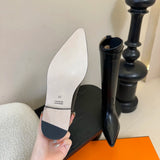 Hot Sale Long womens boots Knee-high boots Luxe-Design Pointed toe and Genuine leather sole Cowhide straight boots size 35-41