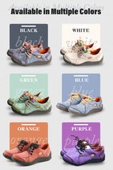 TMA EYES Women's Hand-Stitched Leather Sneakers Lightweight Flat Design Shoes For Women For Autumn Seasons