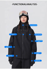 2025 Adult Fashion New Ski Suit Shirt Pants Winter Skiing Sports Windproof Waterproof Wear-resistant Warm Loose Women Ski Sets