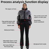 Winter New Female Skiing Jumpsuit Snowfield Waterproof Adult Ski Clothes Warm Thick Snow Tracksuit Women Slim Outdoor Sport Suit