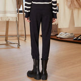 BC-288 High Waisted Pockets Woolen Thick 12Gg 100% Cashmere Women's Pants & Trousers Casual Pants Clothes