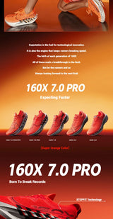 Xtep 160X 7.0 Pro Running Shoes 2025 Professional Marathon PB Carbon Plate Sports Shoes Cushioning Shock Sneakers 975319110041