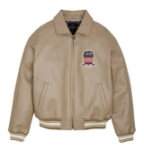 Europe US plus size Men Hip Hop Sheep skin Varsity Jacket Embroidered Diamond Classic Casual Sport genuine leather Coat clothing