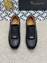 BILLIONAIRE BLSK CPRT Shoes Cowhide 2025 new embroidery fashion quality comfort motion Men‘s European size 39-45 Black Shoes