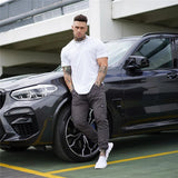 2024 Gyms T-shirt Men Short sleeve Cotton T-shirt Casual Slim t shirt Male Fitness Bodybuilding Workout Tee Tops Summer clothing