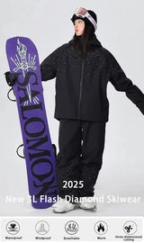 2025 Adult Fashion New Ski Suit Shirt Pants Winter Skiing Sports Windproof Waterproof Wear-resistant Warm Loose Women Ski Sets