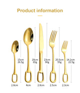 30Pcs Luxury Tableware Set 304 Stainless Steel Knife Fork Spoon Cutlery Set Elegant Dinnerware Set Creativity Hangable Design