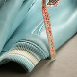 Europe US plus size Men Hip Hop Sheep skin Varsity Jacket Embroidered Diamond Classic Casual Sport genuine leather Coat clothing