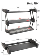 Kitchen Organizer Hanging Shelves 2 Layer Folding Dish Rack Top Mounted Lifting Basket Cabinet Kitchen Cupboard Cutlery Holder