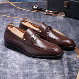 2026 new fashionable black men's social shoes, casual sparkling leather loafers, men's slippers, pointed formal shoes
