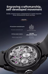 BEXEI 2025 skeleton synthetic sapphire manual tourbillon mechanical movement wrist watch for men Luxury waterproof Reserve 36H