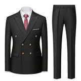 Pantsuit 2 Piece Set For Men Regular Fit Suit Double-Breasted Blazer Mens Office Wedding Outfit Customize