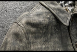 Camouflage Grey Spring Leather Jacket Men Vintage Style Genuine Natural Sheepskin Single Breasted Leather Coat