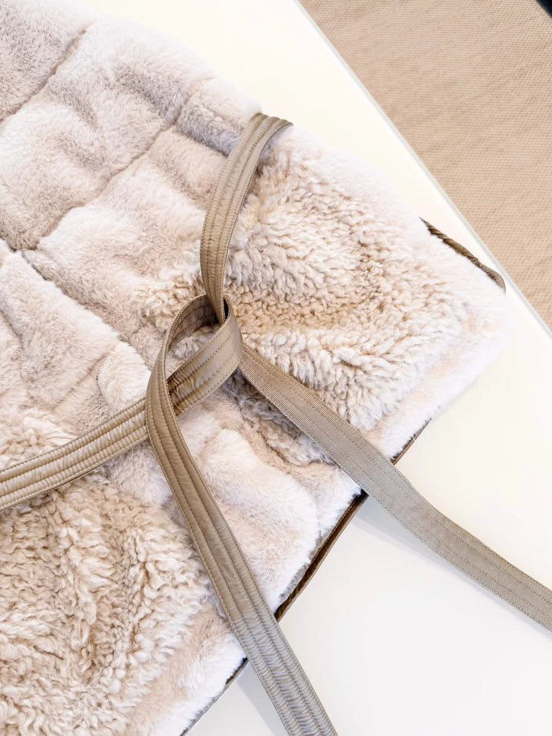 Teddy fleece belted down vest, women's plush waistcoat, brown autumn waistcoat, luxury thermal vest, vintage chic puffer sleeve