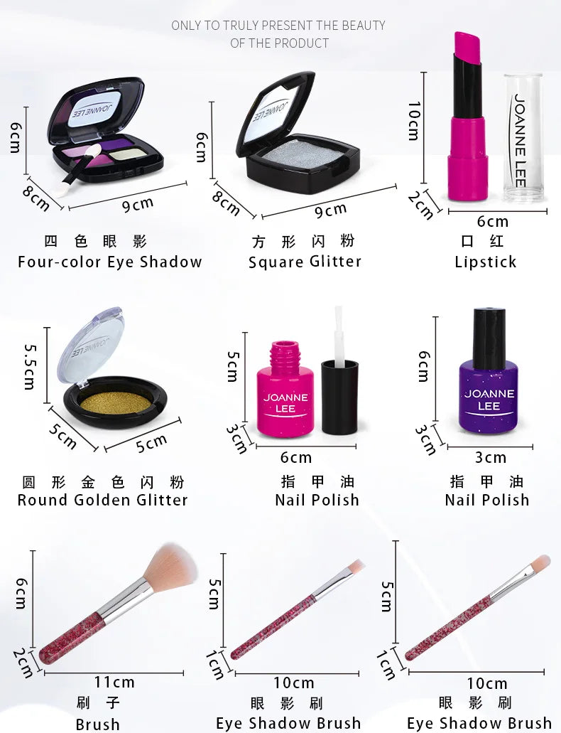 Make Up Toy Simulation Cosmetics Girl Pretend Play Pink Makeup Set Princess Beauty Interest Toy Lipstick Eyeshadow