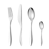 Cozy Zone 24 PCS Cutlery Set Silver Dinner Set Classic Restaurant Stainless Steel Kitchen Wedding Dining Dinnerware Tableware