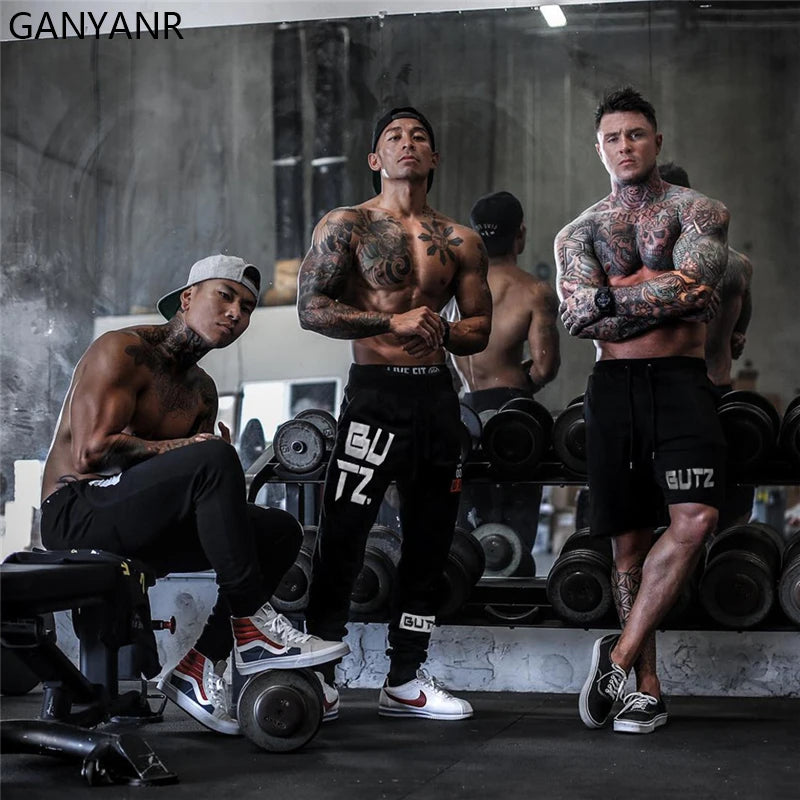 GANYANR Gym Pants Men Sport Jogging Running Training Sportswear Leggings Trousers Trackpants Workout Bodybuilding Sweatpants