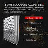 HEZHEN 8.3 Inches Chef Knife Power Steel Core 73 Layer Damascus Steel Kitchen Tools For Maet Cooking Knives Beautiful Gift Box