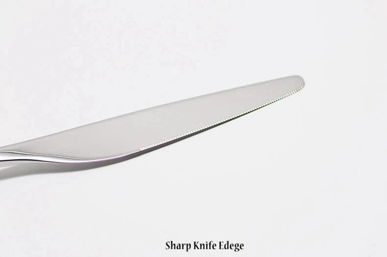 Cozy Zone 24 PCS Cutlery Set Silver Dinner Set Classic Restaurant Stainless Steel Kitchen Wedding Dining Dinnerware Tableware