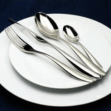 Cozy Zone 24 PCS Cutlery Set Silver Dinner Set Classic Restaurant Stainless Steel Kitchen Wedding Dining Dinnerware Tableware