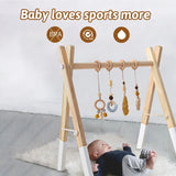 1Set Baby Fitness Frames Baby Gym Mobile Suspension Baby Room Decoration Newborn Baby Activity Accessories Wooden Rattles Toys