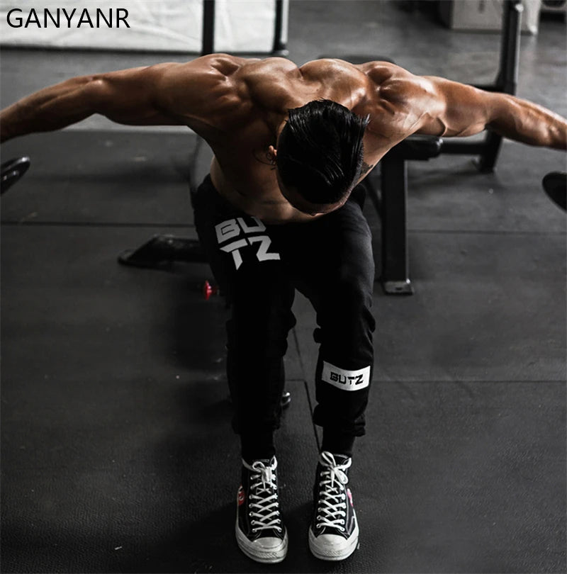 GANYANR Gym Pants Men Sport Jogging Running Training Sportswear Leggings Trousers Trackpants Workout Bodybuilding Sweatpants