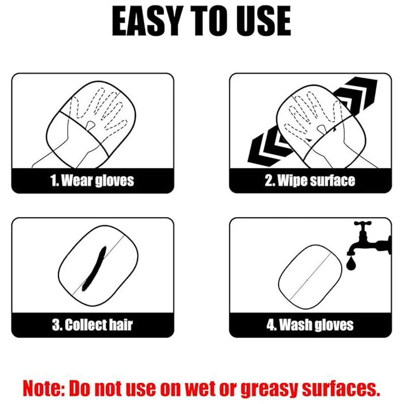 Pet Hair Remover Mitt Pet Grooming Gloves for Dog Cat Rabbit with Long/Short/Curly Hair